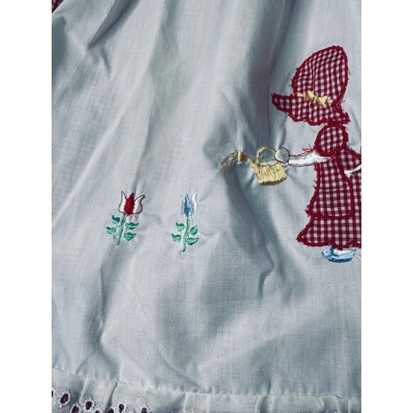 Vintage Merry Mites Girls 4T Red Gingham Dress With Embroidered Apron - Picture 3 of 13